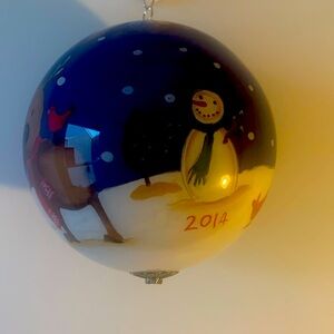 Hand painted Hand Blown Glass Ornament